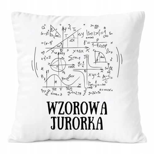 Poduszka Dla Jurorki na Prezent z Nadrukiem ze Zdjęciem Biała PoliDraw