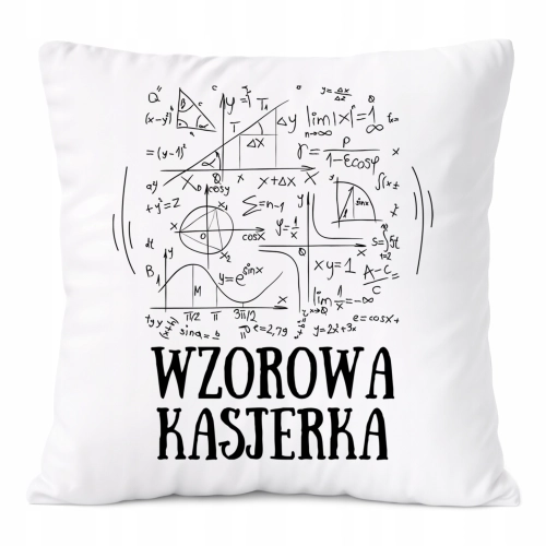Poduszka Dla Kasjerki na Prezent z Nadrukiem ze Zdjęciem Biała PoliDraw
