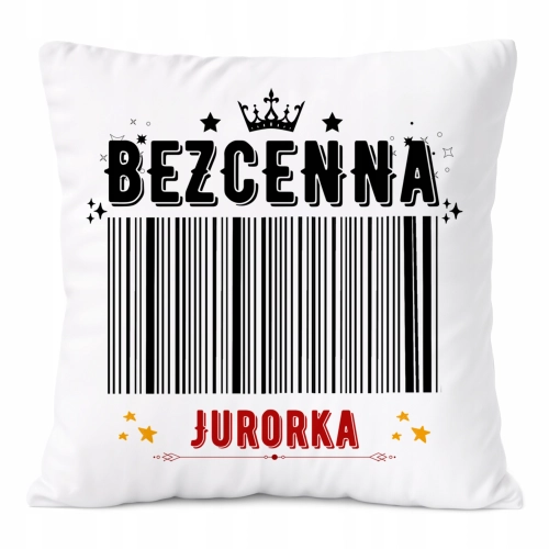 Poduszka Dla Jurorki na Prezent z Nadrukiem ze Zdjęciem Biała PoliDraw