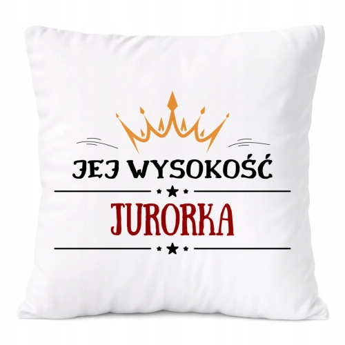 Poduszka Dla Jurorki na Prezent z Nadrukiem ze Zdjęciem Biała PoliDraw