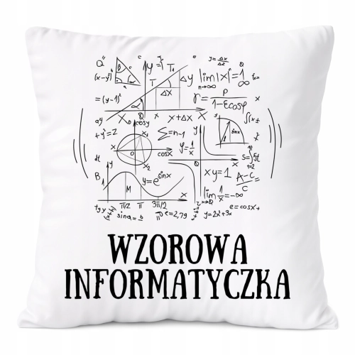 Poduszka Dla Informatyczki na Prezent z Nadrukiem ze Zdjęciem Biała
