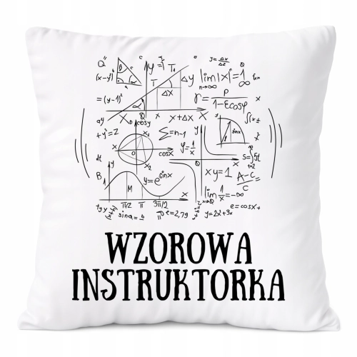 Poduszka Dla Instruktorki na Prezent z Nadrukiem ze Zdjęciem Biała PoliDraw
