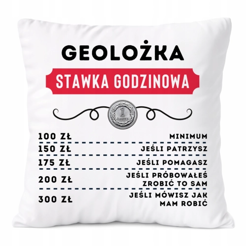 Poduszka Dla Geolożki na Prezent z Nadrukiem ze Zdjęciem Biała PoliDraw