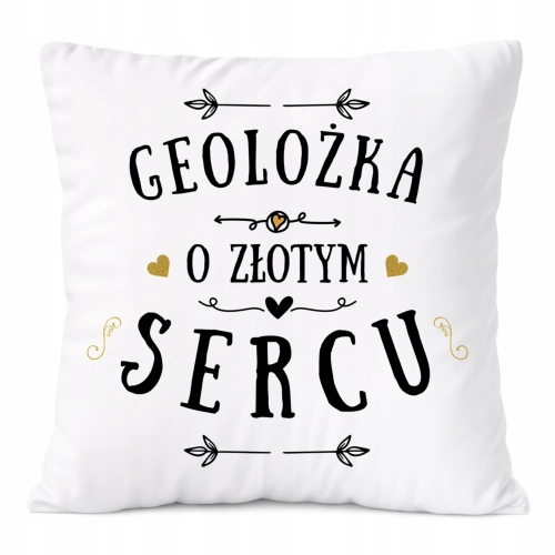 Poduszka Dla Geolożki na Prezent z Nadrukiem ze Zdjęciem Biała PoliDraw