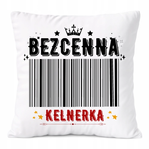 Poduszka Dla Kelnerki na Prezent z Nadrukiem ze Zdjęciem Biała PoliDraw