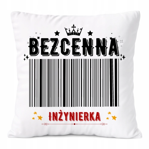 Poduszka Dla Inżynierki na Prezent z Nadrukiem ze Zdjęciem Biała PoliDraw