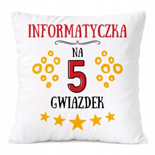 Poduszka Dla Informatyczki na Prezent z Nadrukiem ze Zdjęciem Biała