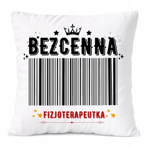 Poduszka Dla Fizjoterapeutki na Prezent z Nadrukiem ze Zdjęciem Biała