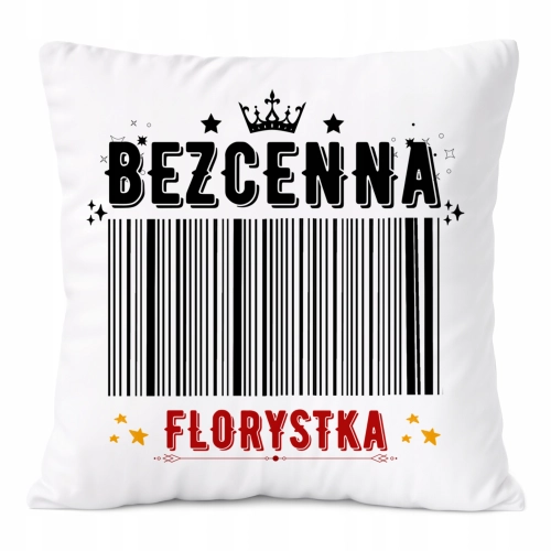 Poduszka Dla Florystki na Prezent z Nadrukiem ze Zdjęciem Biała PoliDraw