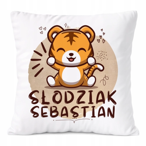 Poduszka Prezent Dla Sebastiana Syna Dziecka z Nadrukiem ze Zdjęciem