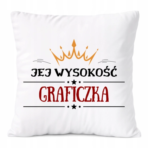 Poduszka Dla Graficzki na Prezent z Nadrukiem ze Zdjęciem Biała PoliDraw