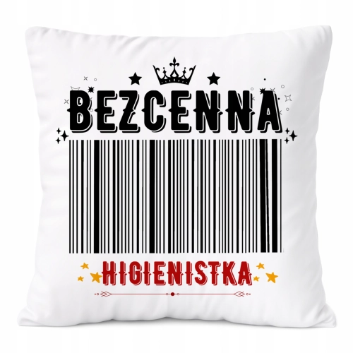 Poduszka Dla Higienistki na Prezent z Nadrukiem ze Zdjęciem Biała PoliDraw
