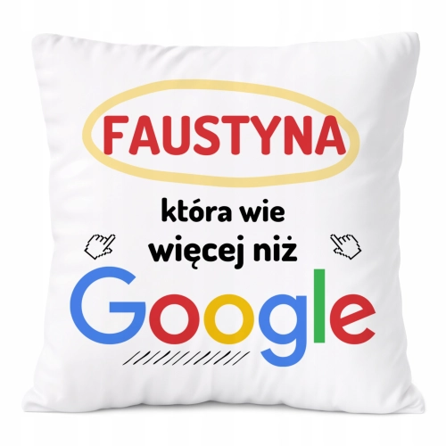 Poduszka Prezent Dla Faustyny Córki Dziecka z Nadrukiem ze Zdjęciem
