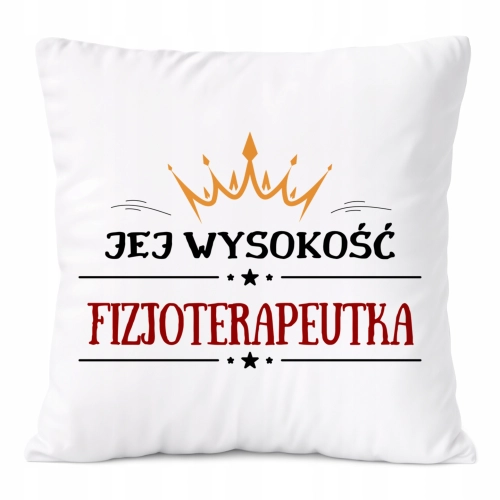 Poduszka Dla Fizjoterapeutki na Prezent z Nadrukiem ze Zdjęciem Biała