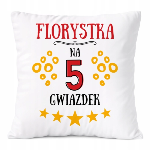 Poduszka Dla Florystki na Prezent z Nadrukiem ze Zdjęciem Biała PoliDraw
