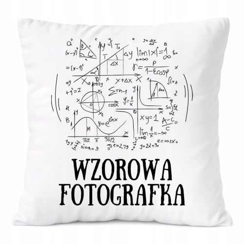Poduszka Dla Fotografki na Prezent z Nadrukiem ze Zdjęciem Biała PoliDraw