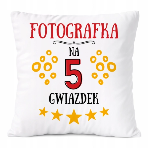 Poduszka Dla Fotografki na Prezent z Nadrukiem ze Zdjęciem Biała PoliDraw