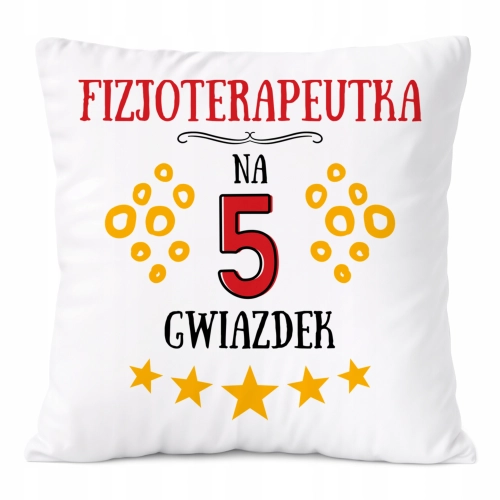 Poduszka Dla Fizjoterapeutki na Prezent z Nadrukiem ze Zdjęciem Biała