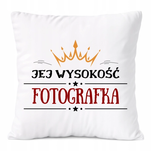 Poduszka Dla Fotografki na Prezent z Nadrukiem ze Zdjęciem Biała PoliDraw