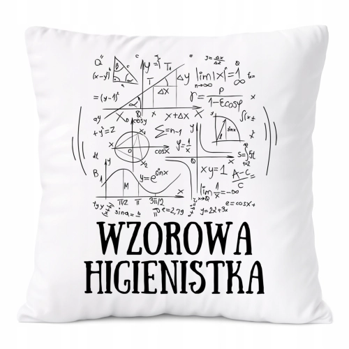 Poduszka Dla Higienistki na Prezent z Nadrukiem ze Zdjęciem Biała PoliDraw