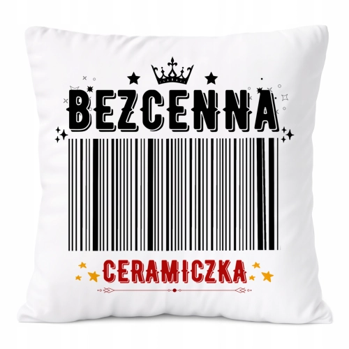 Poduszka Dla Ceramiczki na Prezent z Nadrukiem ze Zdjęciem Biała PoliDraw