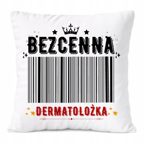 Poduszka Dla Dermatolożki na Prezent z Nadrukiem ze Zdjęciem Biała PoliDraw