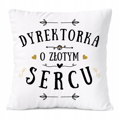 Poduszka Dla Dyrektorki na Prezent z Nadrukiem ze Zdjęciem Biała PoliDraw