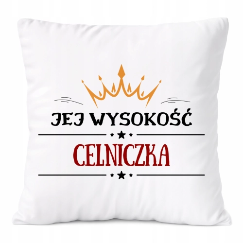 Poduszka Dla Celniczki na Prezent z Nadrukiem ze Zdjęciem Biała PoliDraw