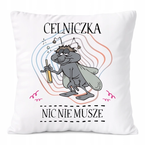 Poduszka Dla Celniczki na Prezent z Nadrukiem ze Zdjęciem Biała PoliDraw