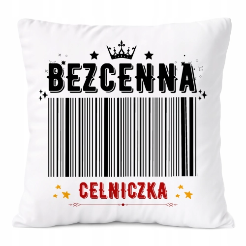 Poduszka Dla Celniczki na Prezent z Nadrukiem ze Zdjęciem Biała PoliDraw