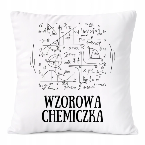 Poduszka Dla Chemiczki na Prezent z Nadrukiem ze Zdjęciem Biała PoliDraw
