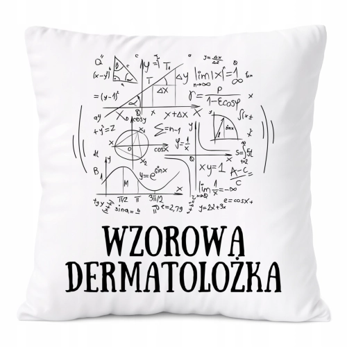 Poduszka Dla Dermatolożki na Prezent z Nadrukiem ze Zdjęciem Biała PoliDraw