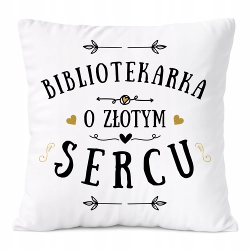 Poduszka Dla Bibliotekarki na Prezent z Nadrukiem ze Zdjęciem Biała