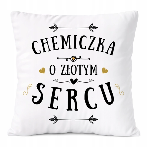Poduszka Dla Chemiczki na Prezent z Nadrukiem ze Zdjęciem Biała PoliDraw