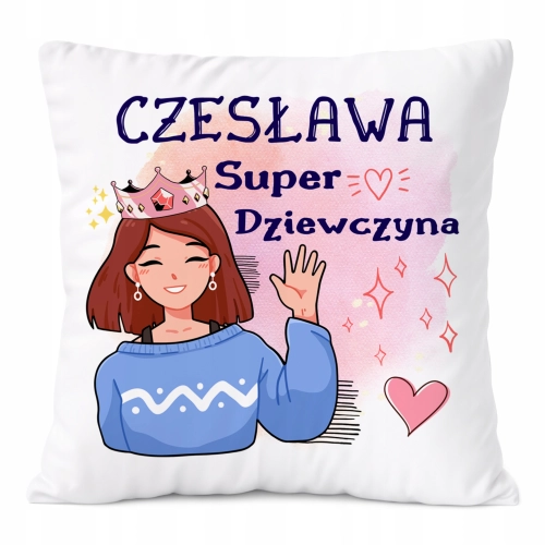 Poduszka Prezent Dla Czesławy Córki Dziecka z Nadrukiem ze Zdjęciem