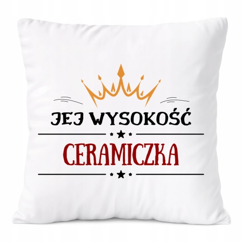 Poduszka Dla Ceramiczki na Prezent z Nadrukiem ze Zdjęciem Biała PoliDraw