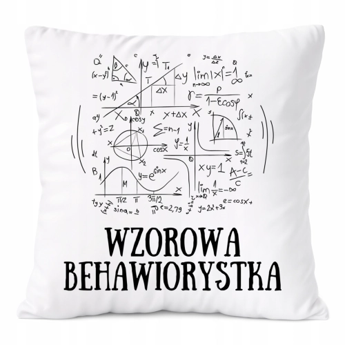 Poduszka Dla Behawiorystki na Prezent z Nadrukiem ze Zdjęciem Biała