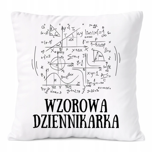 Poduszka Dla Dziennikarki na Prezent z Nadrukiem ze Zdjęciem Biała PoliDraw