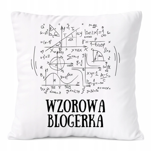 Poduszka Dla Blogerki na Prezent z Nadrukiem ze Zdjęciem Biała PoliDraw