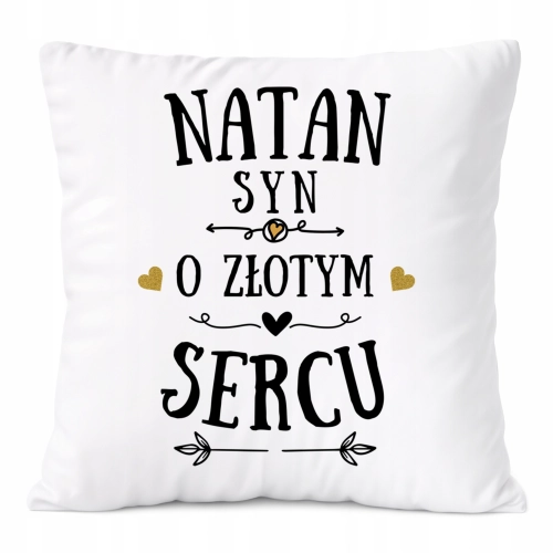 Poduszka Prezent Dla Natana Syna Dziecka z Nadrukiem ze Zdjęciem