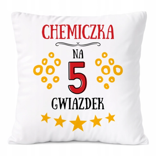 Poduszka Dla Chemiczki na Prezent z Nadrukiem ze Zdjęciem Biała PoliDraw