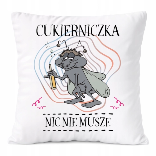 Poduszka Dla Cukierniczki na Prezent z Nadrukiem ze Zdjęciem Biała PoliDraw