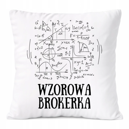 Poduszka Dla Brokerki na Prezent z Nadrukiem ze Zdjęciem Biała PoliDraw