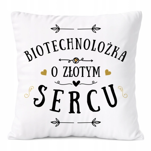 Poduszka Dla Biotechnolożki na Prezent z Nadrukiem ze Zdjęciem Biała