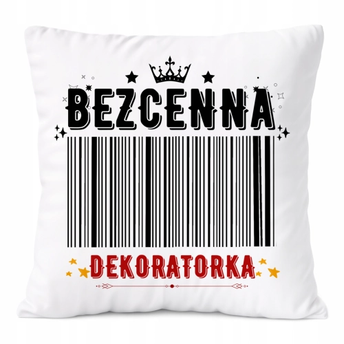 Poduszka Dla Dekoratorki na Prezent z Nadrukiem ze Zdjęciem Biała PoliDraw