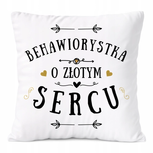 Poduszka Dla Behawiorystki na Prezent z Nadrukiem ze Zdjęciem Biała