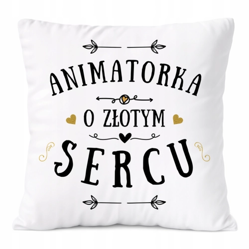 Poduszka Dla Animatorki na Prezent z Nadrukiem ze Zdjęciem Biała PoliDraw