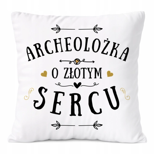 Poduszka Dla Archeolożki na Prezent z Nadrukiem ze Zdjęciem Biała PoliDraw