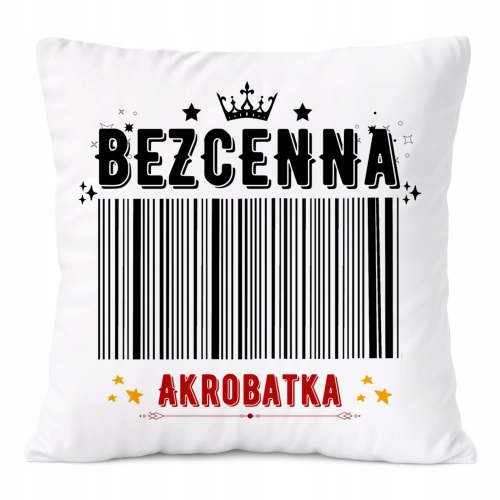 Poduszka Dla Akrobatki na Prezent z Nadrukiem ze Zdjęciem Biała PoliDraw