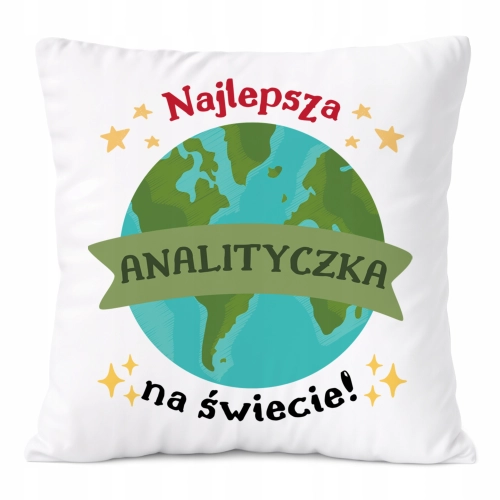 Poduszka Dla Analityczki na Prezent z Nadrukiem ze Zdjęciem Biała PoliDraw